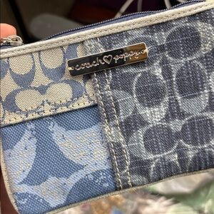 Coach Denim Poppy Wristlet